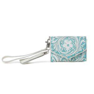 EliseCyan Monsoon Ink Card Holder in Brown and White