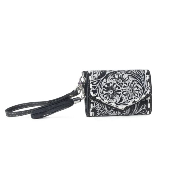 EliseDarkMist1 Elise Handtooled Leather Wallet in Dark Mist