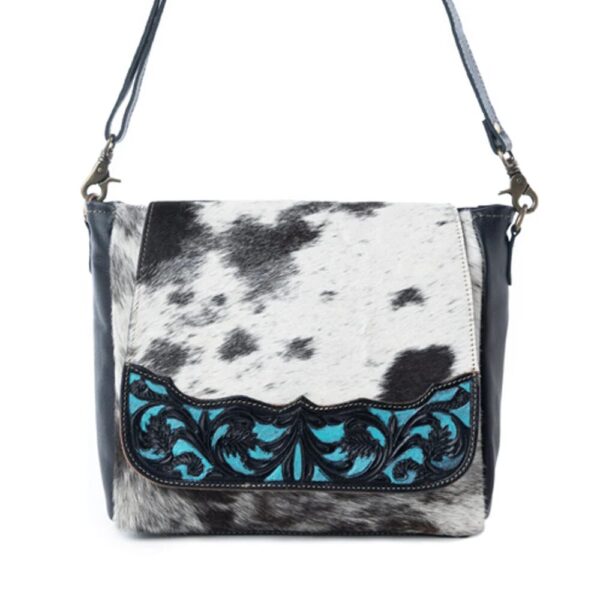 Myra Sagebrush Vale Hairon Leather Concealed Carry Bag in Onyx Frost