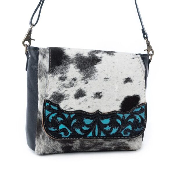 Myra Sagebrush Vale Hairon Leather Concealed Carry Bag in Onyx Frost